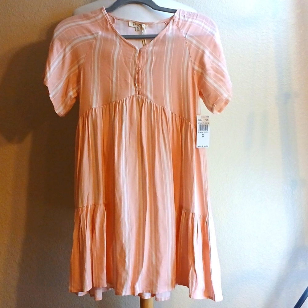 GIRLS Jessica Simpson SIZE 12 XL 🍑 peachy pink stripe dress boutique style